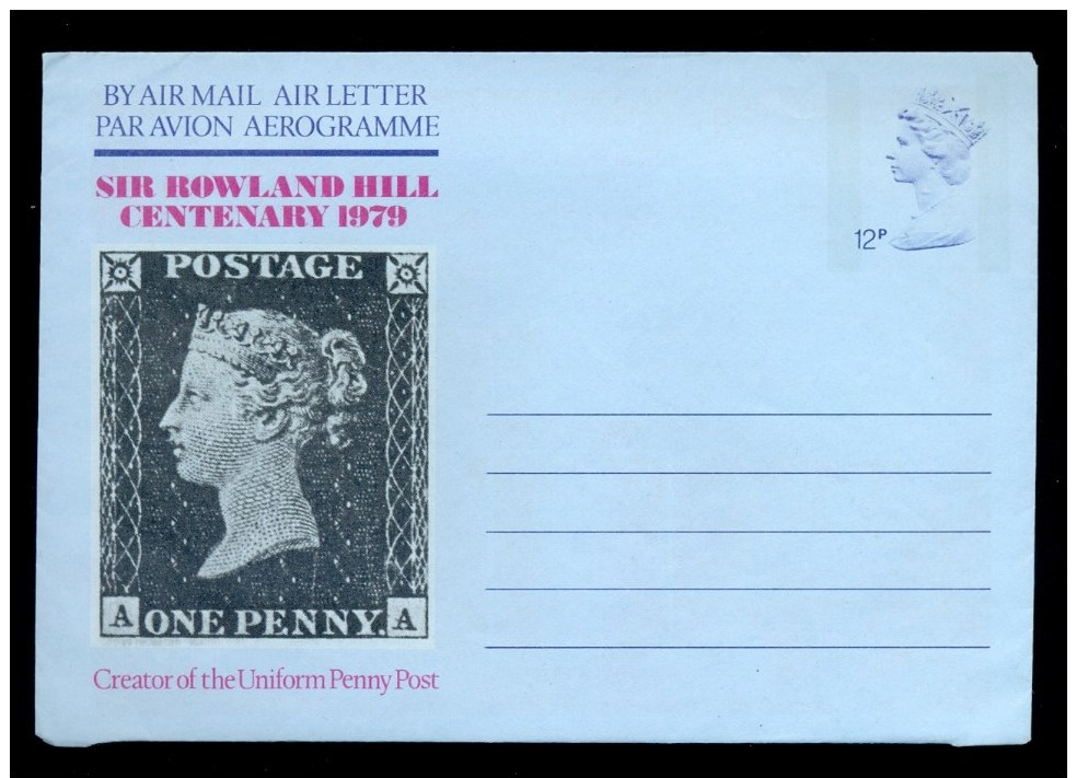 AEROGRAMME AEROGRAM STATIONERY * UNITED KINGDOM UK GB * ROWLAND HILL CENTENARY 1979 * MINT - Entiers Postaux