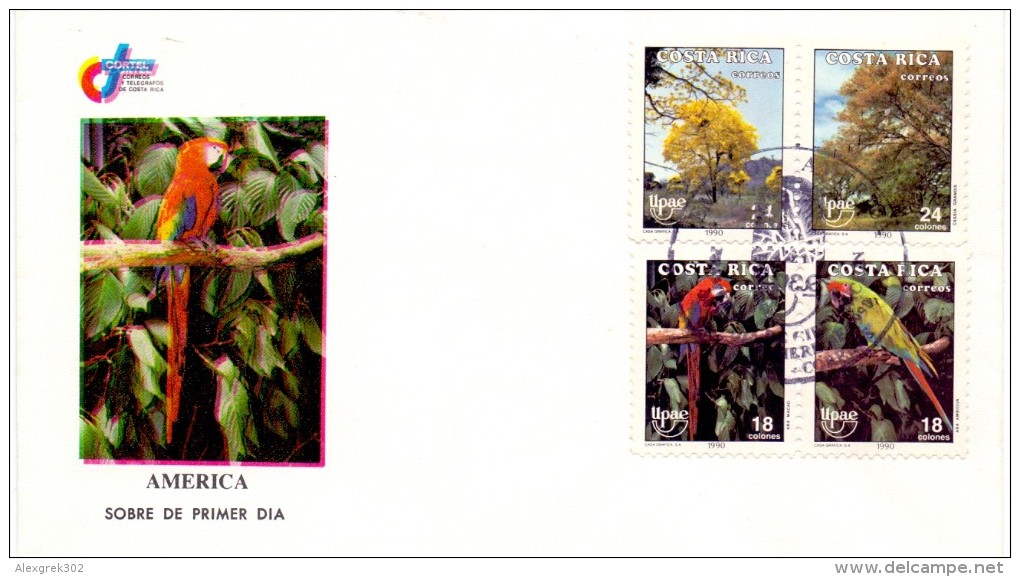 COSTA RICA    1990   UPAEP     FLORA &  FAUNA  FDC - Costa Rica