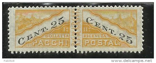 SAN MARINO 1945 PACCHI POSTALI PARCEL POST CENT. 25 MNH - Paquetes Postales