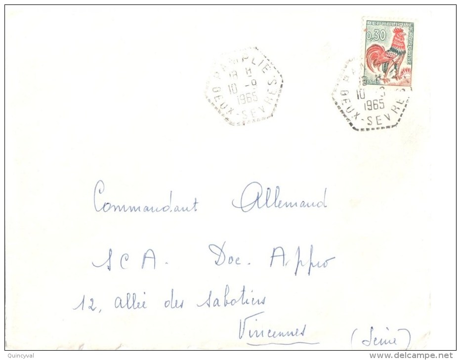 2692 St LO Manche Lettre 0,30F Coq Decaris 1331A   11 8 66  CP N° 25  Hexagone Pointillé Agence Postale F7 - Storia Postale