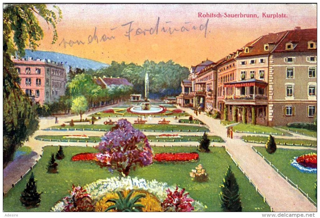 ROHITSCH SAUERBRUNN Kurplatz Gel.1917 Zensurstempel PETTAU - Slovenië