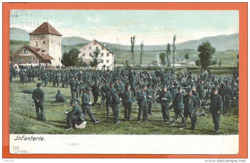 MAC-02 Armée Suisse, Infanterie Vers 1900. Cachet Ecoles Militaires De Colombier 1907 - Colombier