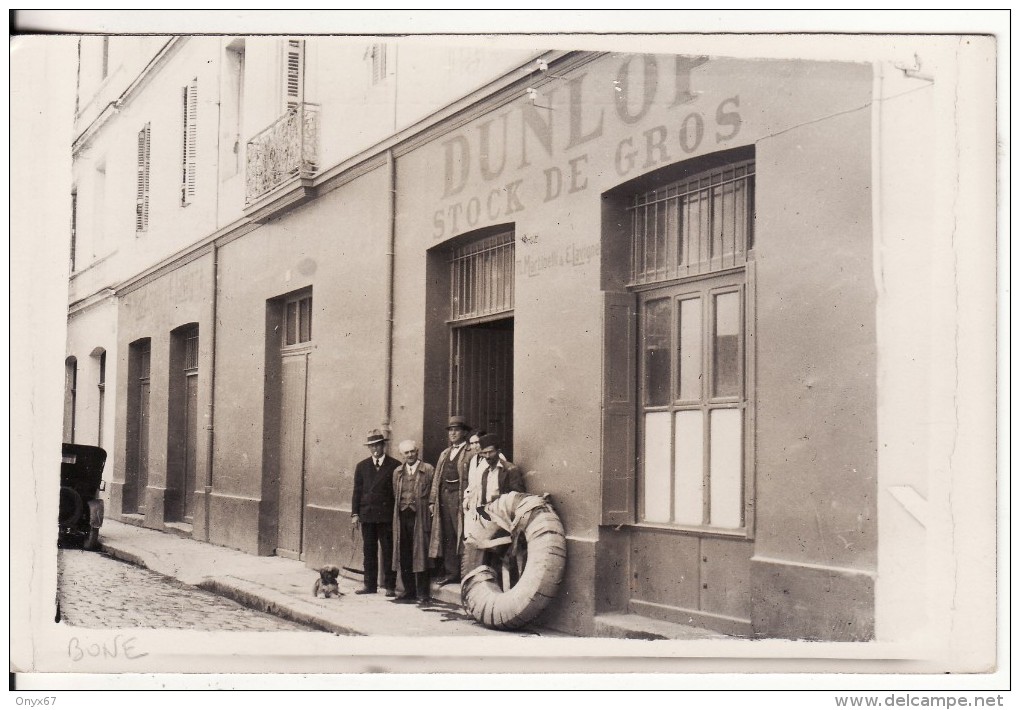 Carte Postale Photo Bône-Annaba (Algérie) Pneus DUNLOP Stock De Gros -Commerce-Magasin - RARE - Annaba (Bône)