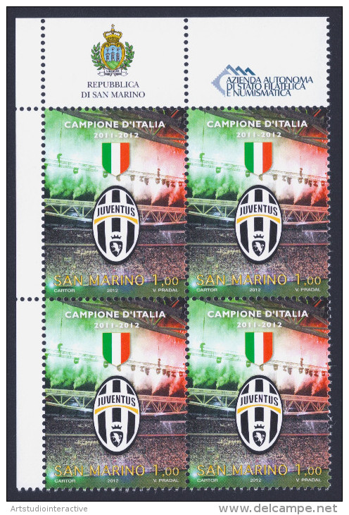 2012 SAN MARINO "JUVENTUS CAMPIONE D´ITALIA 2011/2012" QUARTINA MNH - Unused Stamps