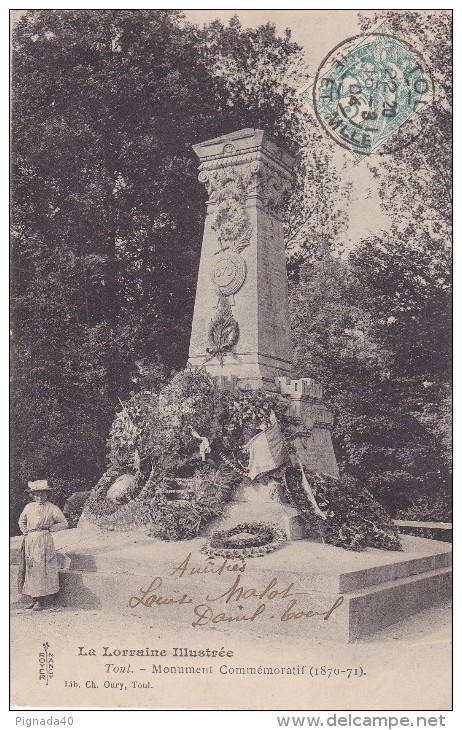 Cp , MILITARIA , TOUL , Monument Commémoratif (1870-71) - Monumentos A Los Caídos