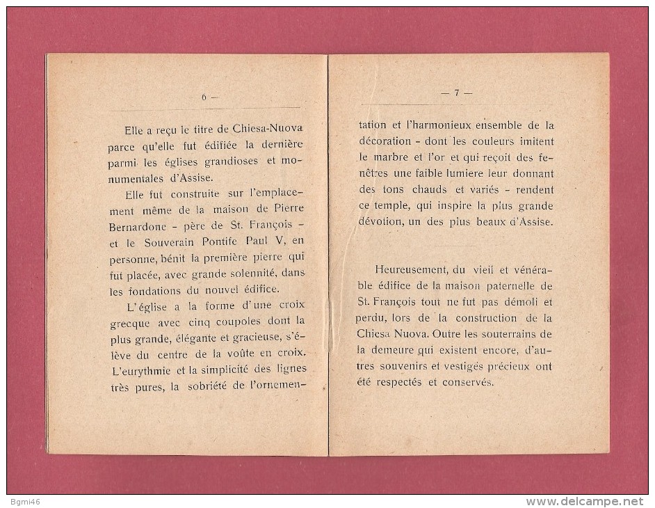*Petit Livret  ( 1929 ) : Maison Paternelle de Saint François d´Assise  :  Voir les 11 Scans