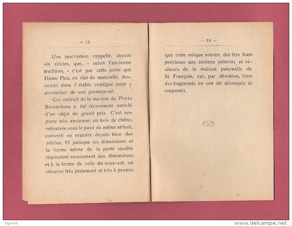 *Petit Livret  ( 1929 ) : Maison Paternelle de Saint François d´Assise  :  Voir les 11 Scans