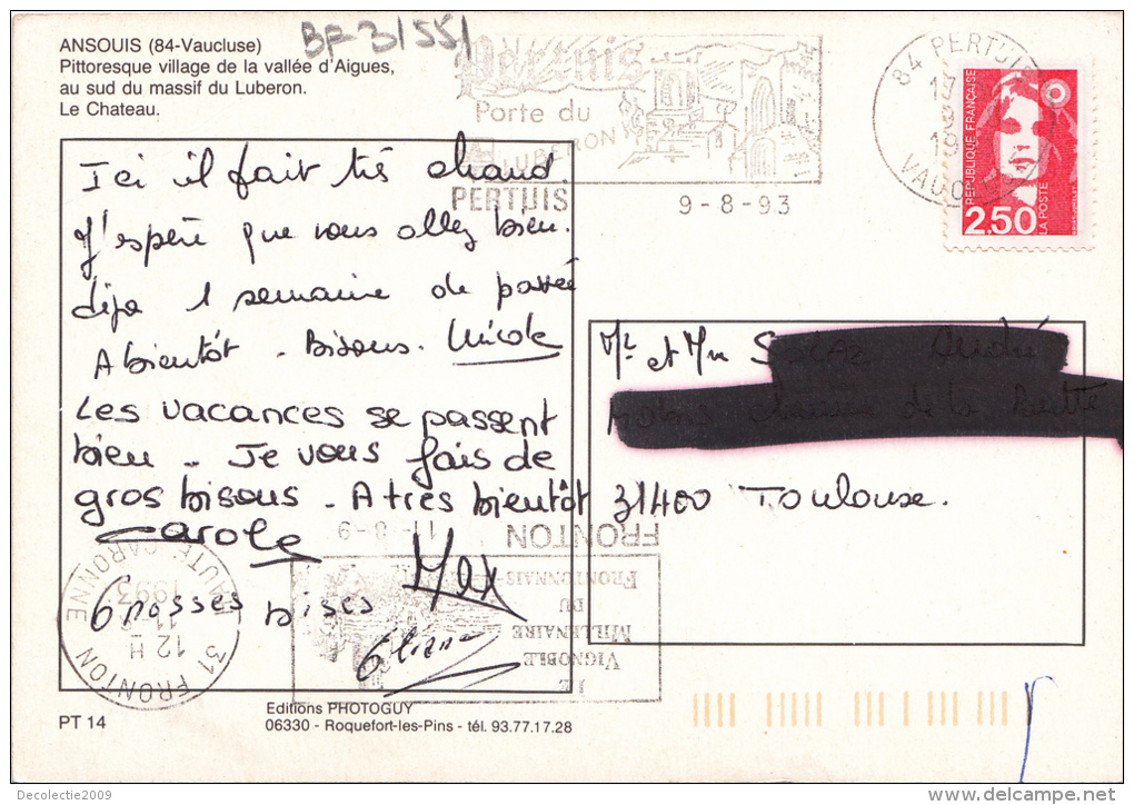 BF31551 Ansouis Vaucluse Le Chateau   France Front/back Image - Ansouis