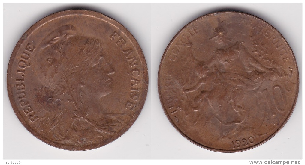 10 CENTIMES DANIEL DUPUIS 1920 En Bronze SUPERBE (voir Scan) - Other & Unclassified