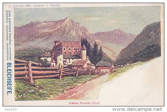 CPA NAUDERS- NAUDERBERG CASTLE, MOUNTAINS - Nauders