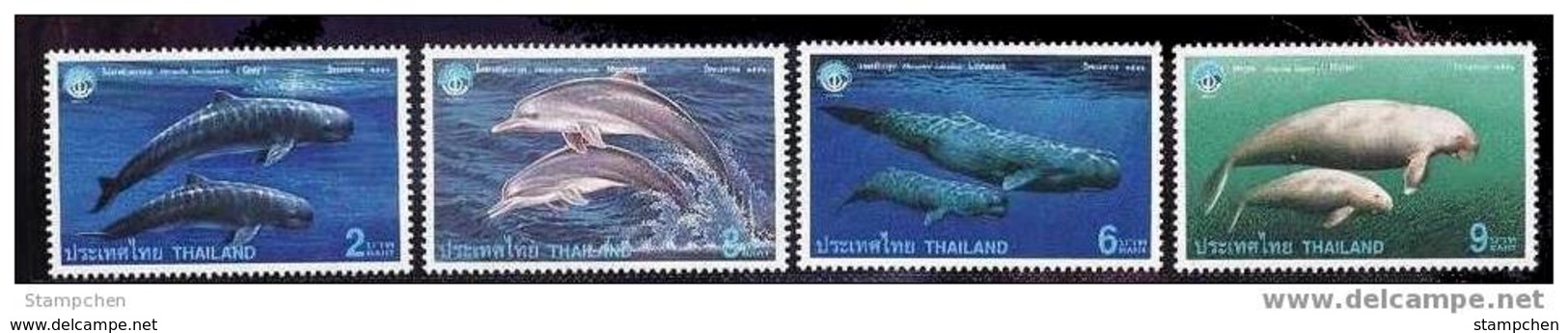 1998 Thailand UNESCO Ocean Year Stamps Dolphin Whale - Baleines