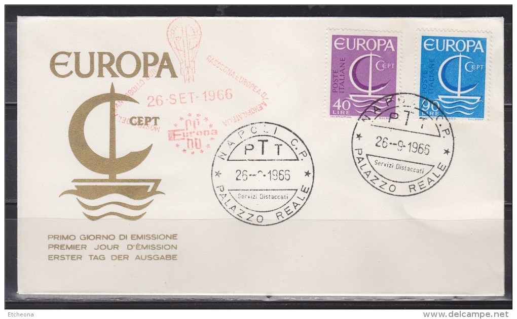 Enveloppe 1er Jour Europa Italie N°955 & 956 Le 26.9.66 (Poste Italiane) - 1966