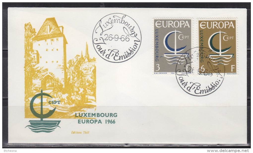 = Enveloppe 1er Jour Europa Luxembourg N°684 & 685 Le 26.9.66 - 1966