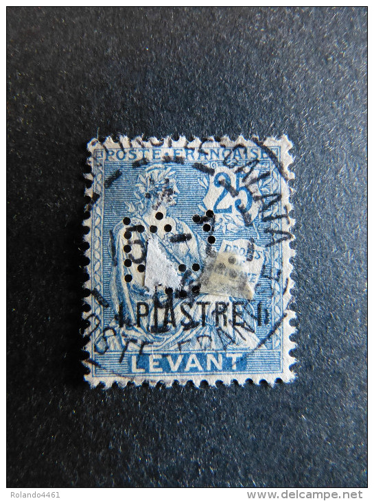 COLONIE LEVANT N°17 1pi S 25c Bleu 1902-20  CL 5 Indice 5 Perforé Perforés Perfins Perfin  !! Superbe - Sonstige & Ohne Zuordnung