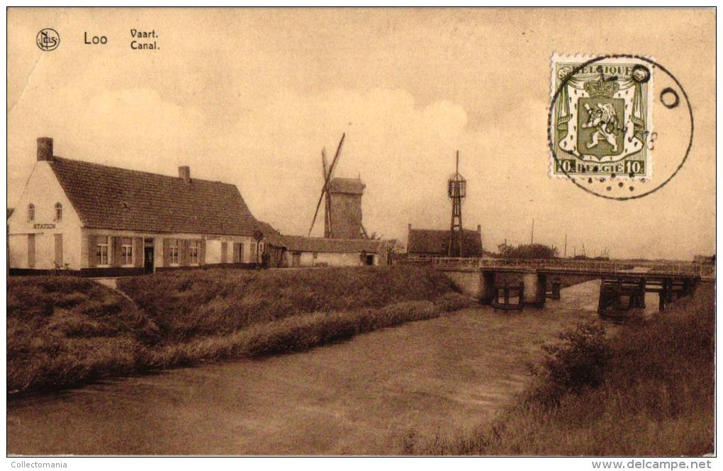 Loo  3 CPA Vaart Molen   Weststr Estaminet In Den Os     Klooster - Lo-Reninge