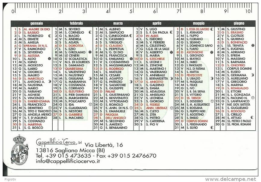 CAL027 - CALENDARIETTO 2005 - CAPPELLIFICIO CERVO - BARBISIO - BANTAM - SAGLIANO MICCA (BI) - Formato Piccolo : 1991-00