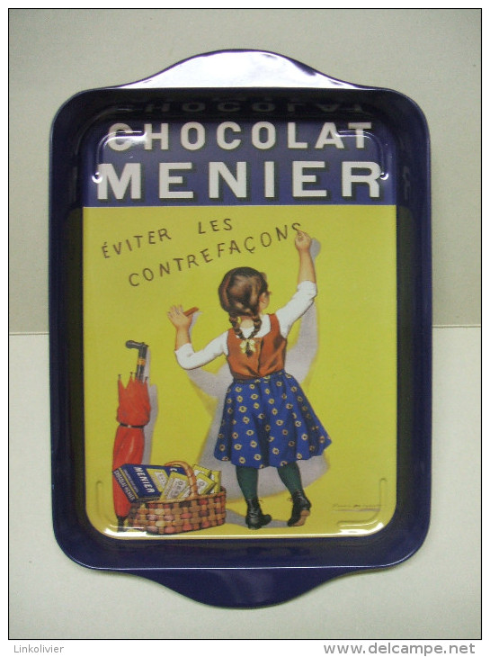 PLAT Vide-poche Publicitaire En Tôle CHOCOLAT MENIER - Schokolade