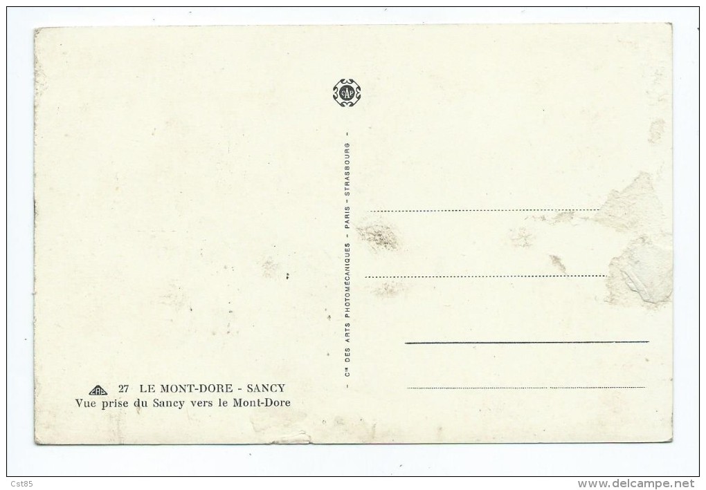 Carte Postale - Le Mont-Dore - Sancy - Vue Prise Du Sancy Vers Le Mont-Dore - Le Mont Dore