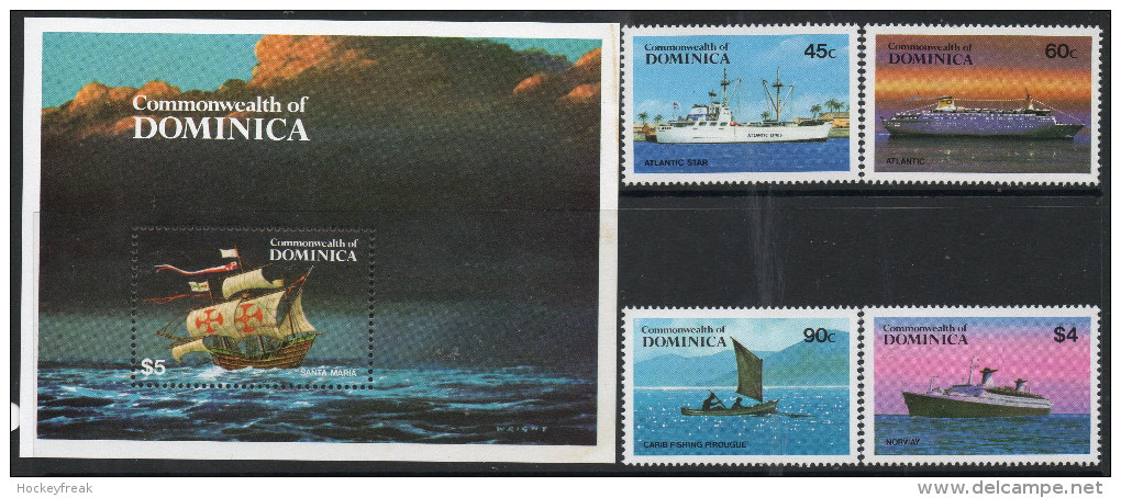 Dominica 1984 - Shipping - Set + Miniature Sheet SG890-MS894 MNH Cat £15.50 SG2015 - Dominique (1978-...)