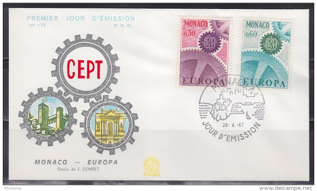 = Enveloppe 1er Jour Europa Monaco N°729 & 730  Le 28.4.1967 - 1967