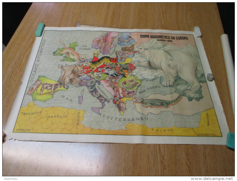 WWII Poster Affiche Comic Europe Russia Germany England - Documents