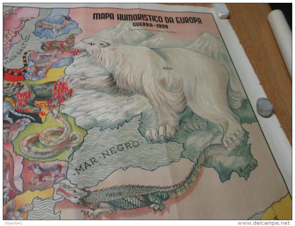 WWII Poster Affiche Comic Europe Russia Germany England - Documents