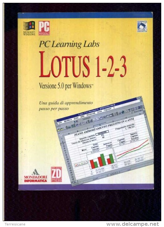 PC LEARNING LABS LOTUS 1-2-3 VERSIONE 5.0 PER WINDOWS MONDADORI INFORMATICA - Informatique