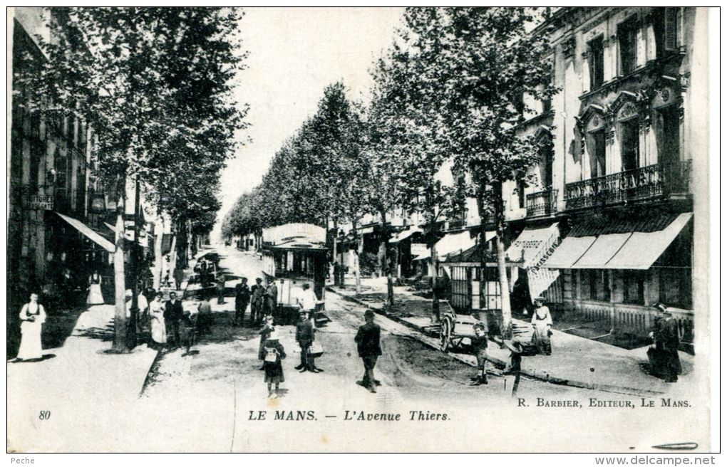 N°40270 -cpa Le Mans -l'avenue Thiers -tramway- - Strassenbahnen