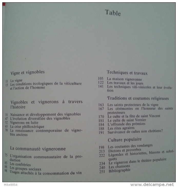 007  Les Vignerons - Usages Et Mentalités Des Pays De Vignobles - Techniques Et Travaux Traditions Coutumes Religieuses - Autres & Non Classés