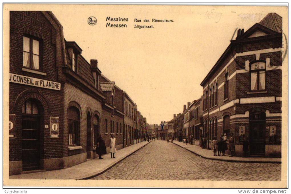 Meesen  2 CPA Grote Markt   Slijpstr Café Conseil De Flandre - Messines - Mesen