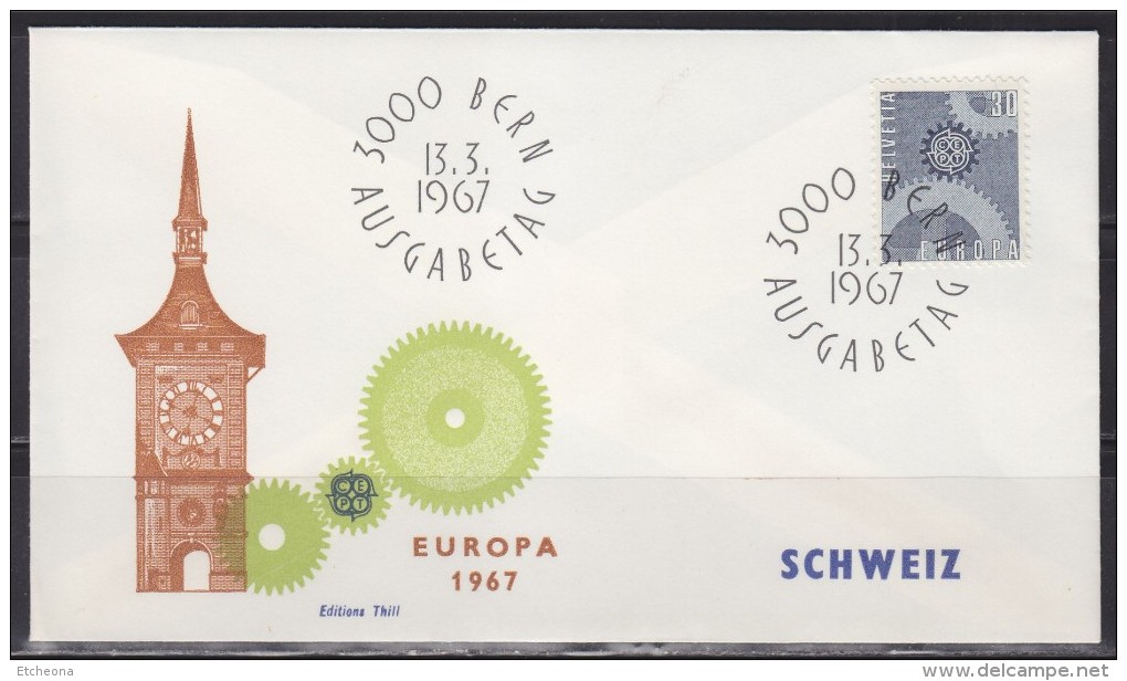 = Enveloppe 1er Jour Europa Suisse N°783 Le 13.3.1967 (Helvetia) - 1967