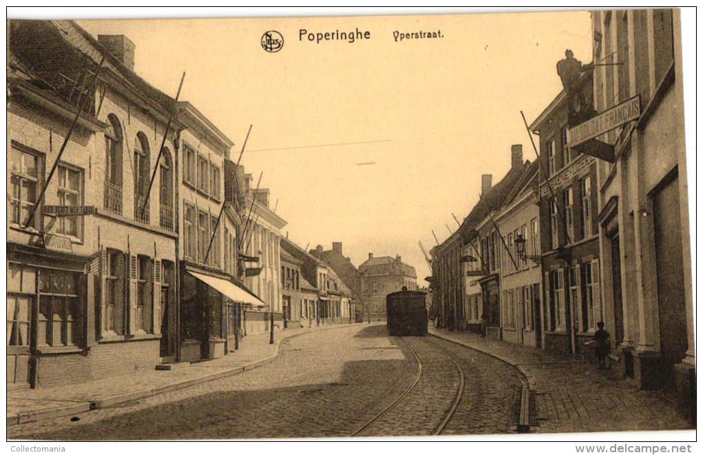 Poperinge  Yperstr Stoomtram Tram à Vapeur  '11 Place Berten Villa Fernand   Château Weg Naar Reninghelst '02 - Poperinge