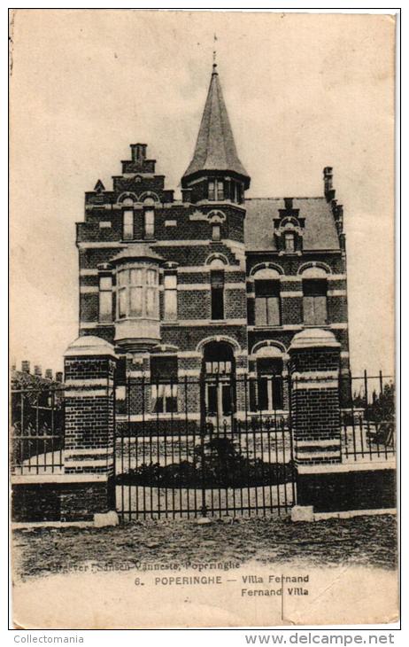 Poperinge  Yperstr Stoomtram Tram à Vapeur  '11 Place Berten villa Fernand   Château weg naar Reninghelst '02