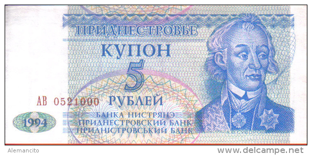 BILLETE TRANSNITRIA  5 KYNOH 1994 SC ( República Moldava  ) - Moldavie