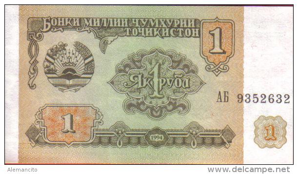 Billete De 1 Rublo Tayikistán 1994 - Tajikistan