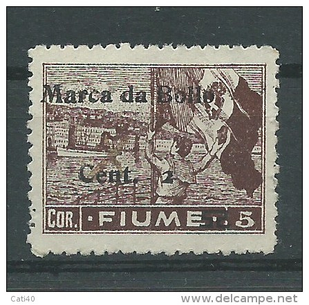 MARCA DA BOLLO/REVENUE  - FIUME - CENT.2 SU COR.5 - Fiume & Kupa