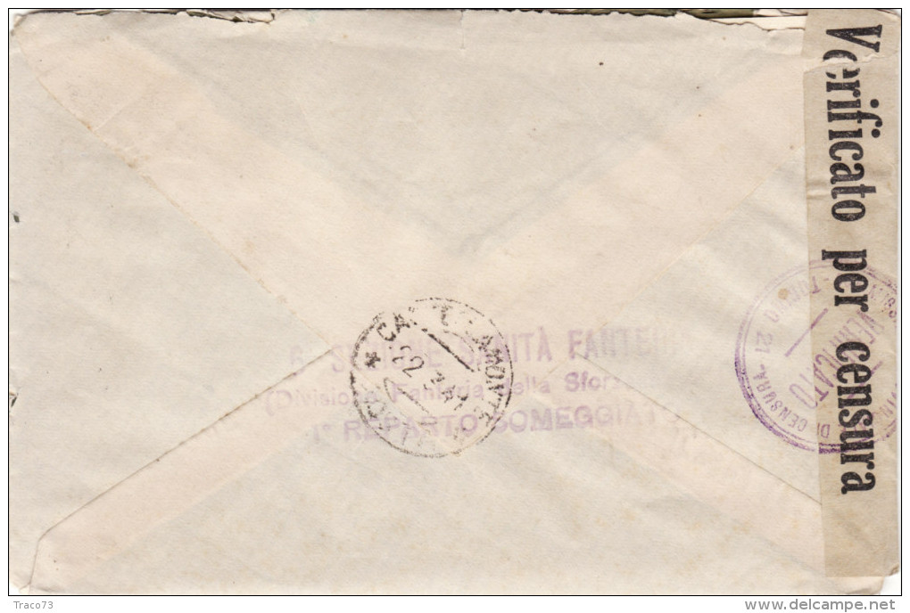 6^ SEZIONE SANITA'  FANTERIA - P.M. 69 /  CASTELLAMONTE  - CENSURA - Cover _ Lettera  17.3.1941(scritto All'interno) - Storia Postale