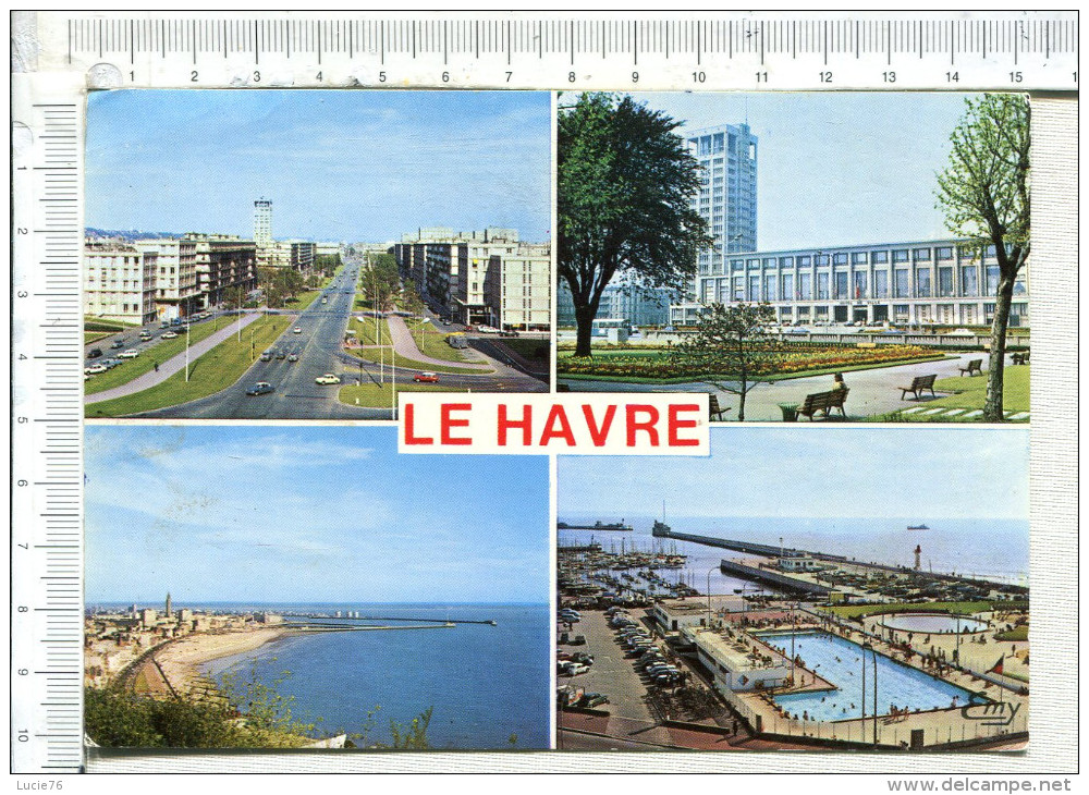 LE HAVRE  -   4  Vues :   Avenue Foch -  Hôtel De Ville -  Le Nice Havrais  -  Piscine Et  Port De Plaisance - Non Classés