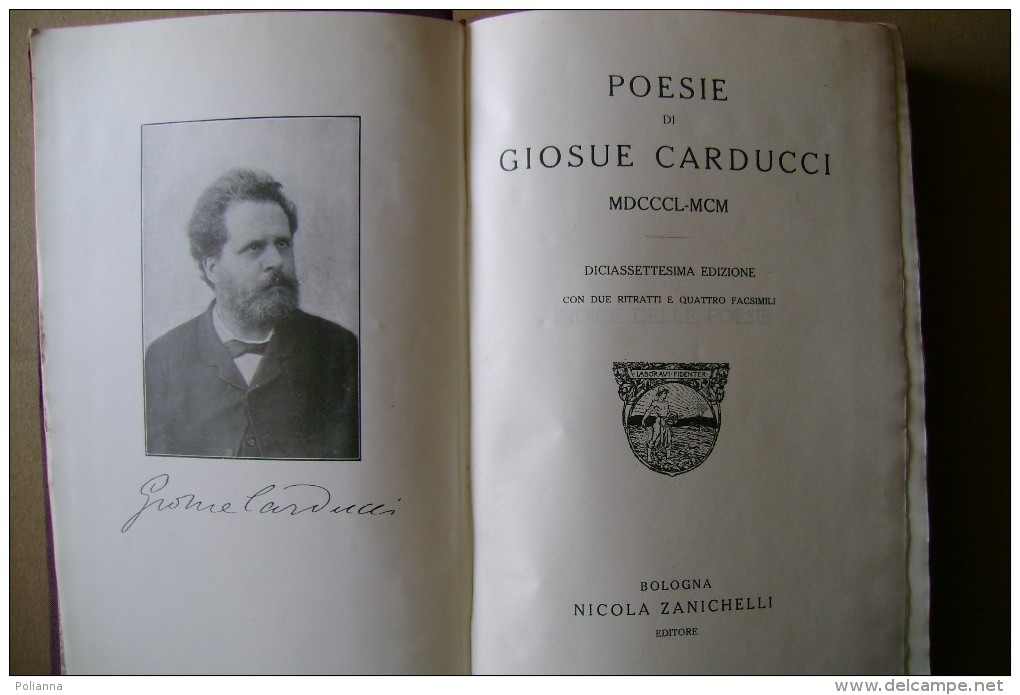 PCJ/43 POESIE DI GIOSUE´ CARDUCCI 1850-1900 Zanichelli 1924 - Poesía