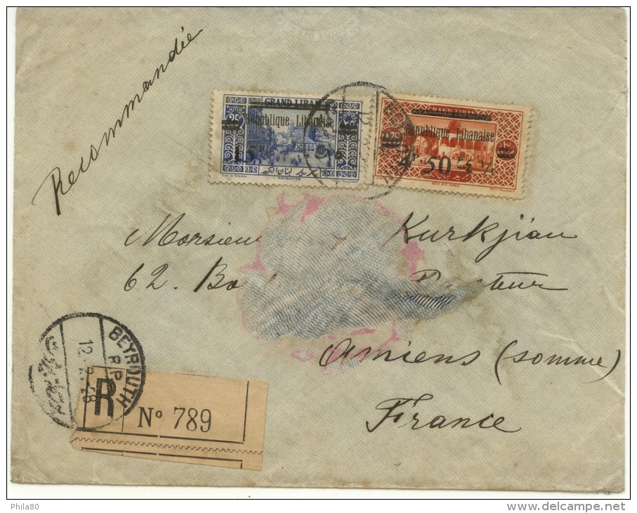 N°95+105 Sur Lettre Rec. Datée Du 12-2-1928 Pour Amiens (Somme) - Lettres & Documents