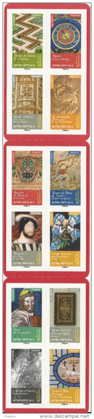 France, The Renaissance, Booklet Of 12, 2014, MNH VF Self-adhesive - Commemoratives