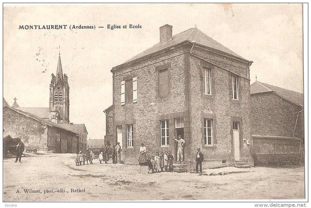 Dépt 08 - MONT-LAURENT - Église Et École - (Montlaurent) - Autres & Non Classés