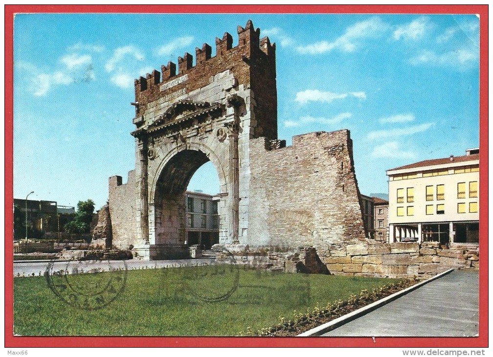 CARTOLINA VG ITALIA - RIMINI - Arco D'Augusto - 10 X 15 - ANNULLO RIMINI 1963 - Rimini