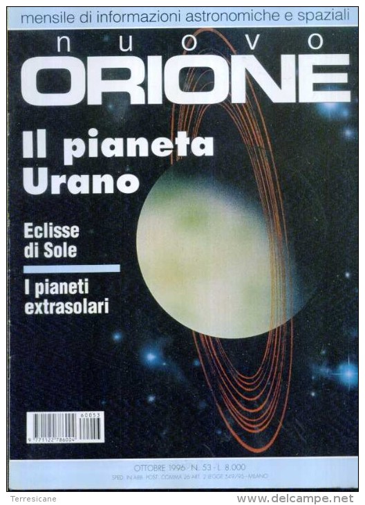 ASTRONOMIA NUOVO ORIONE 53 URANO - Textos Científicos