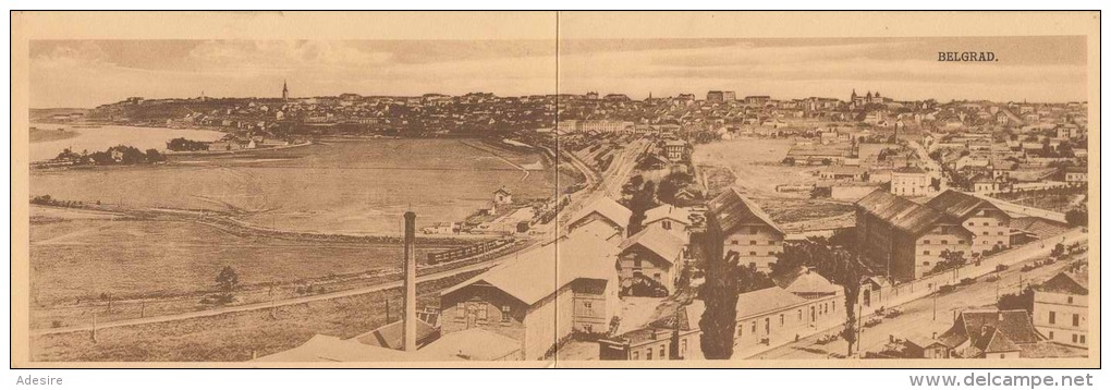 Panorama Doppelkarte BELGRAD - Seltene Karte Um 1915, Verlag Brüder Klemens, Zemun - Jugoslavia