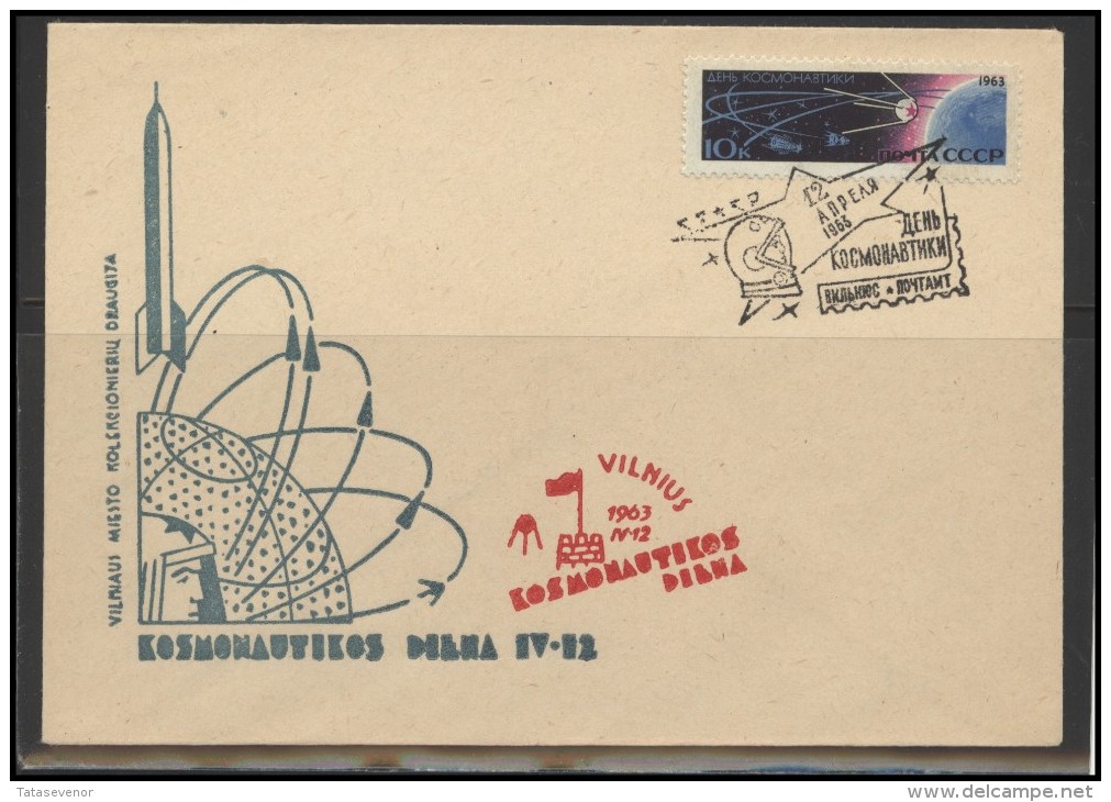 RUSSIA USSR Private Envelope LITHUANIA VILNIUS VNO-klub-049 Space Exploration Satellite - Lokal Und Privat