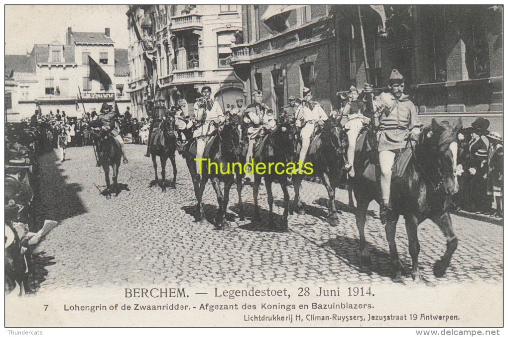 CPA BERCHEM LEGENDESTOET 28 JUNI 1914 CLIMAN RUYSSERS ANVERS ANTWERPEN - Autres & Non Classés