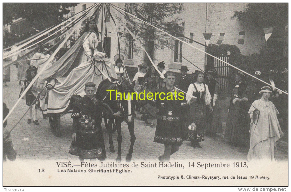 CPA VISE FETES JUBILAIRES DE SAINT HADELIN 14 SEPTEMBRE 1913 CLIMAN RUYSSERS ANVERS - Wezet