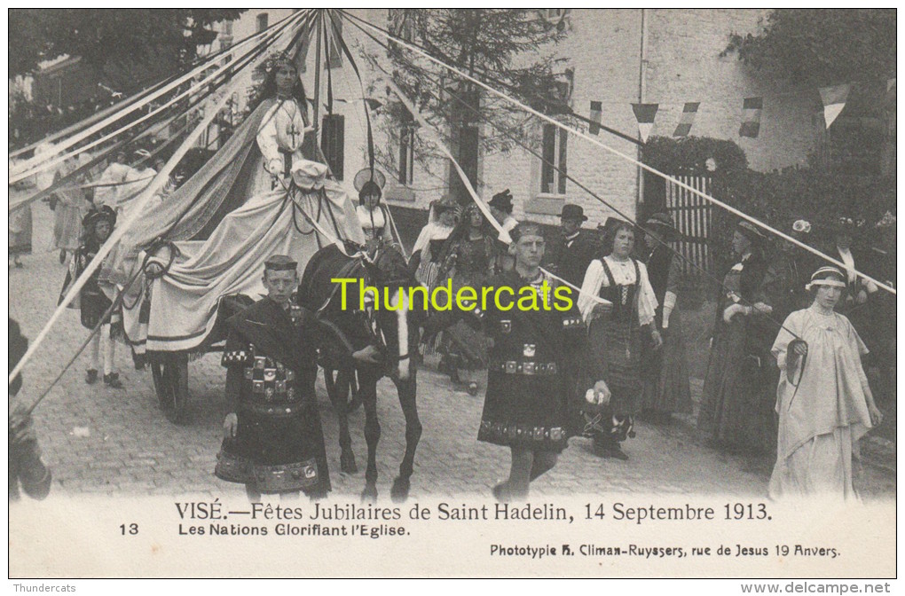 CPA VISE FETES JUBILAIRES DE SAINT HADELIN 14 SEPTEMBRE 1913 CLIMAN RUYSSERS ANVERS - Visé