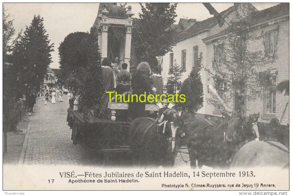 CPA VISE FETES JUBILAIRES DE SAINT HADELIN 14 SEPTEMBRE 1913 CLIMAN RUYSSERS ANVERS - Wezet